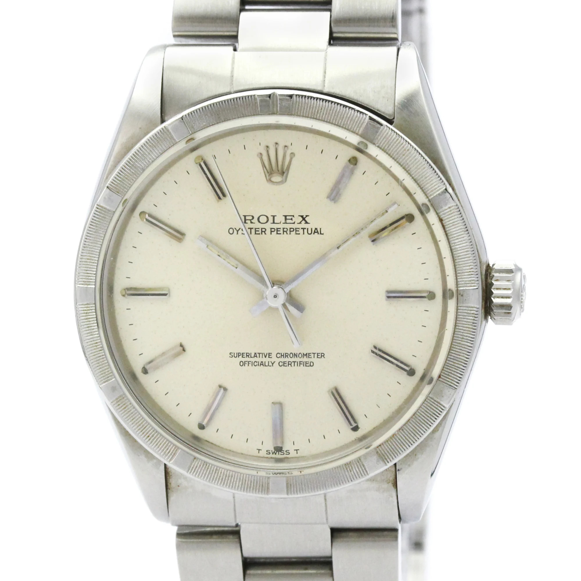 Rolex Oyster Perpetual 1007 Steel Automatic Mens Watch Vintage
